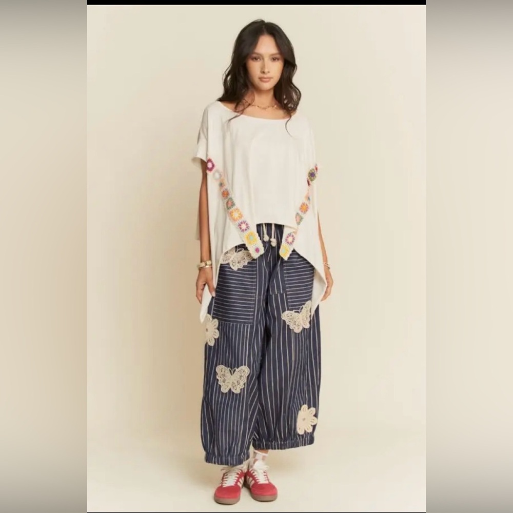 Butterfly denim pants